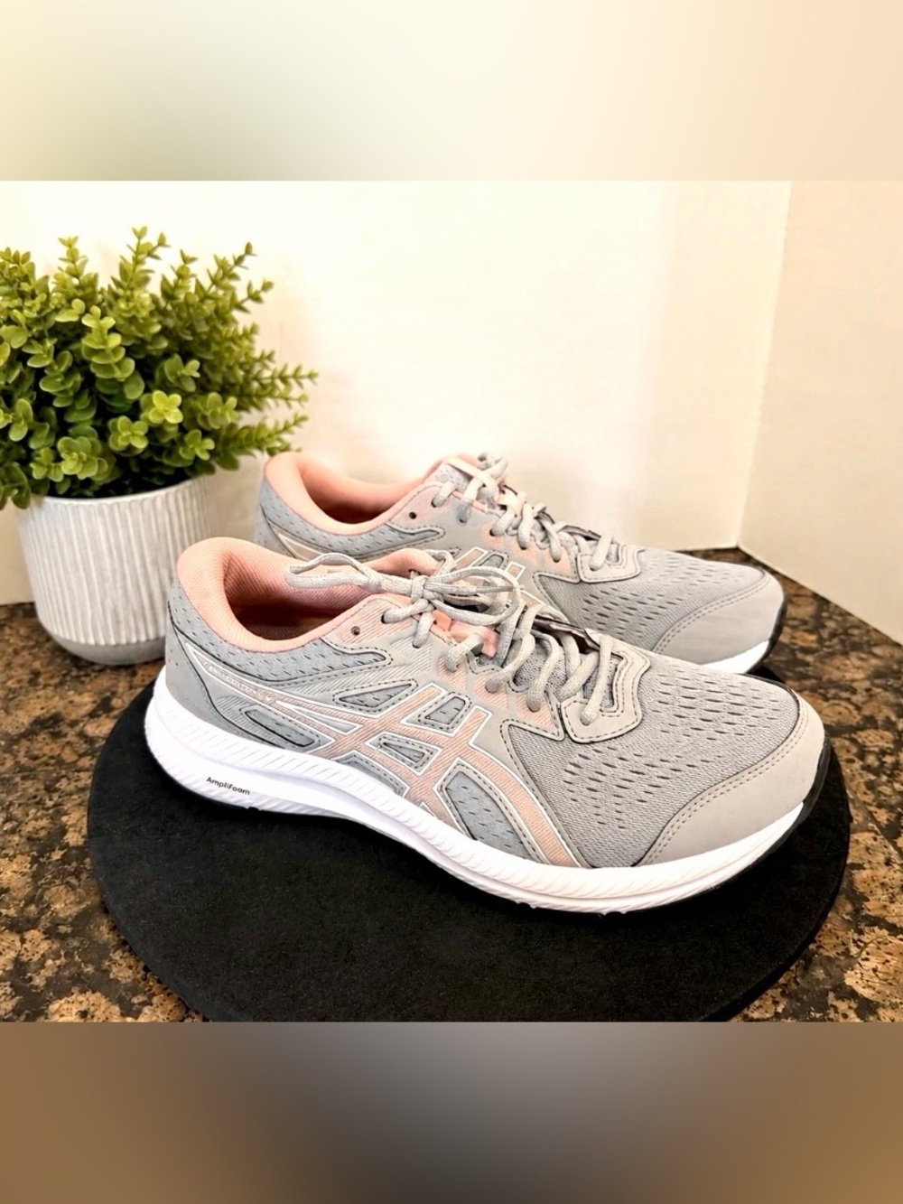 ASICS Gel Contend 8 Women's Running Shoes Gray Pink Size 11.5 Wide